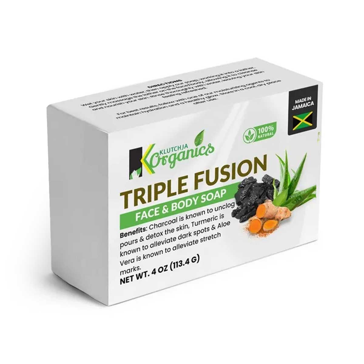 KlutchJa Organics Fusion Blend Face & Body Bar, 4oz